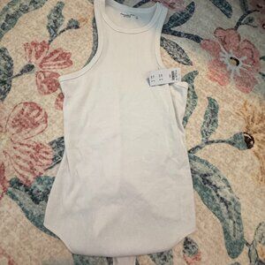 Abercrombie and Fitch White High Neck Body Suit- Size L